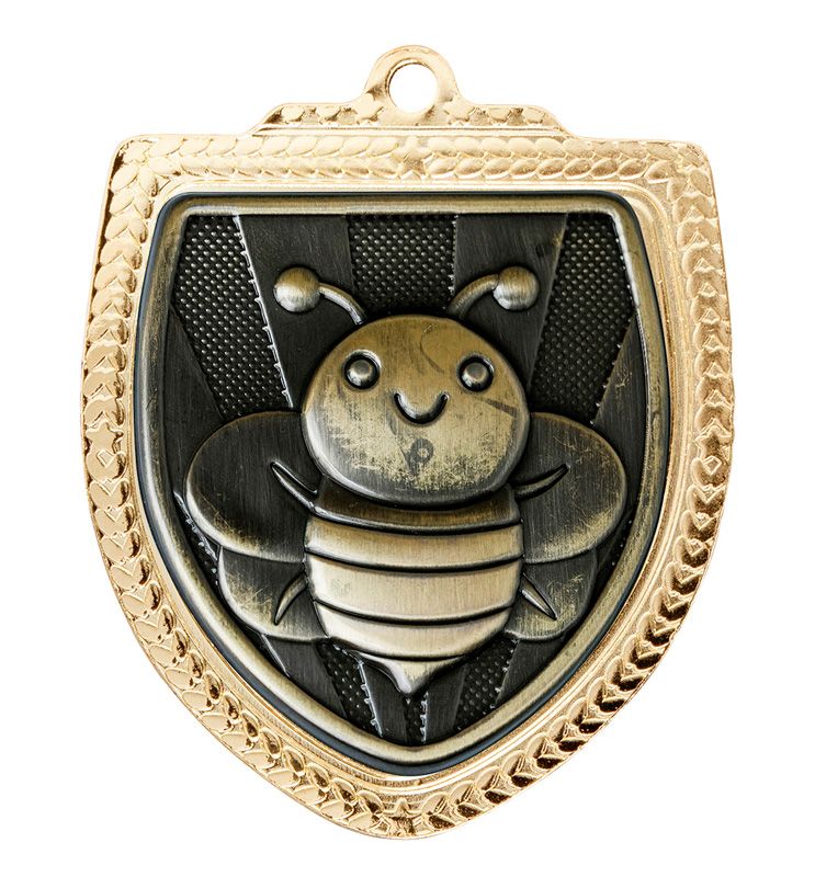 Shield Spelling Schools Gold Medal 80mm