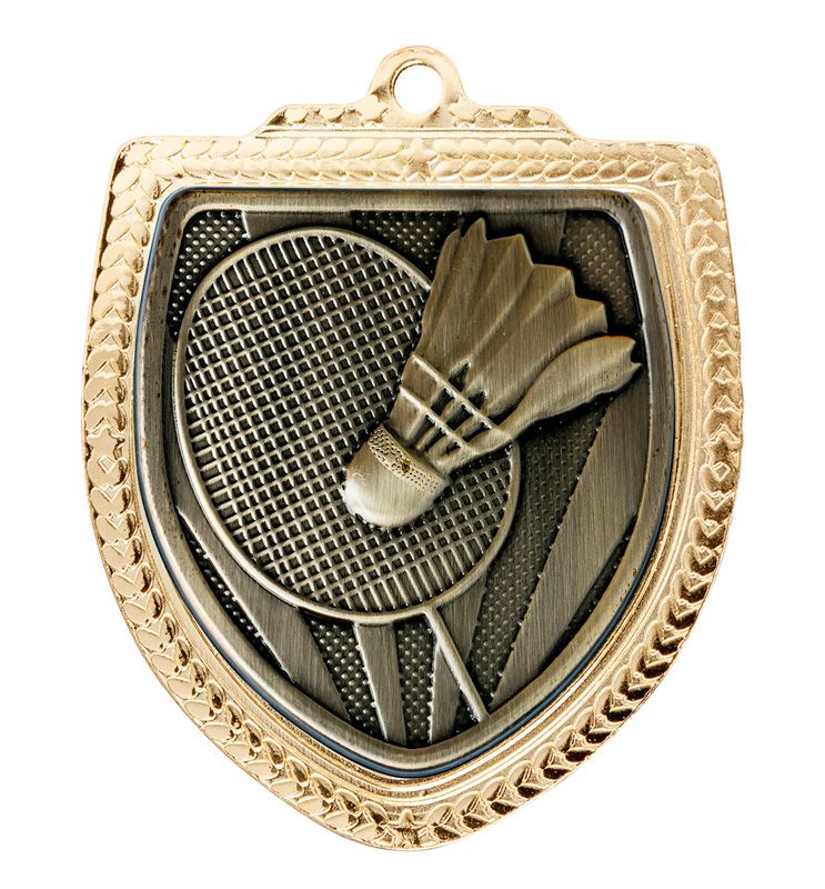 Shield Badminton Gold Medal 80mm