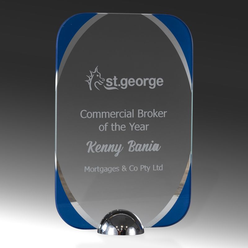 Curved Rectangle Glass Award 200mm