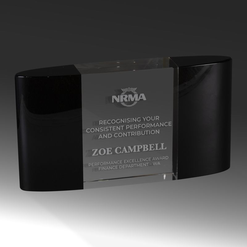 Black and Clear Crystal – Curved Block
