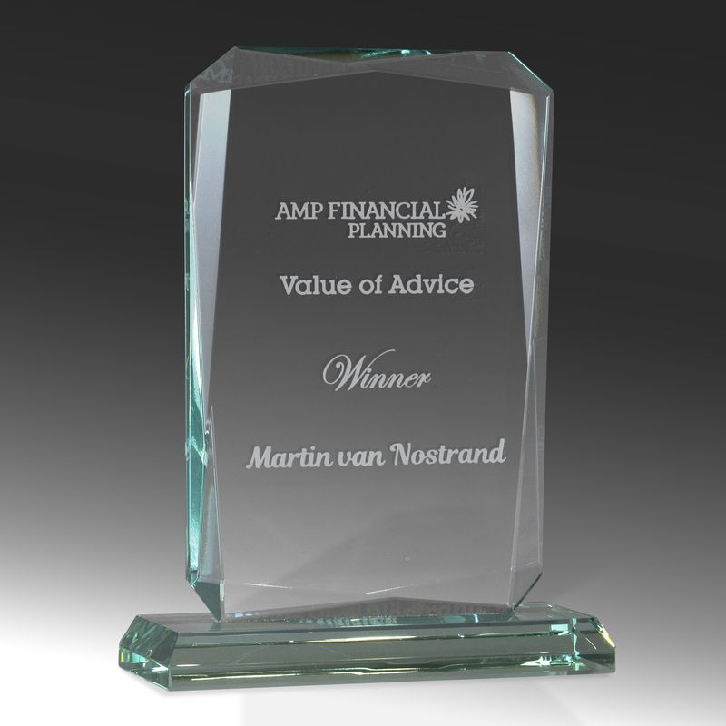 Jade Glass Rectangle Glass Award 140mm