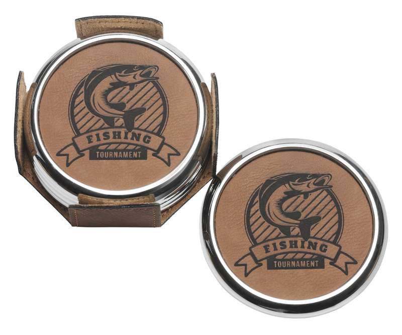 Leatherette Coaster Set